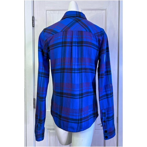 EUC O’Neill Button Flannel Size Medium Gorgeous Blue - Picture 6 of 12